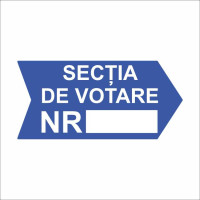 Indicator sageata sectii votare SGT1PB directie dreapta 60x28,5 cm Indicator sageata sectii votare SGT1PB directie dreapta 60x28,5 cm