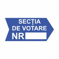 Indicator sageata sectii votare SGT1PS directie dreapta 40x19 cm Indicator sageata sectii votare SGT1PS directie dreapta 40x19 cm