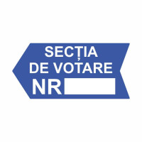 Indicator sageata sectii votare SGT1PS directie stanga 40x19cm Indicator sageata sectii votare SGT1PS directie stanga 40x19cm